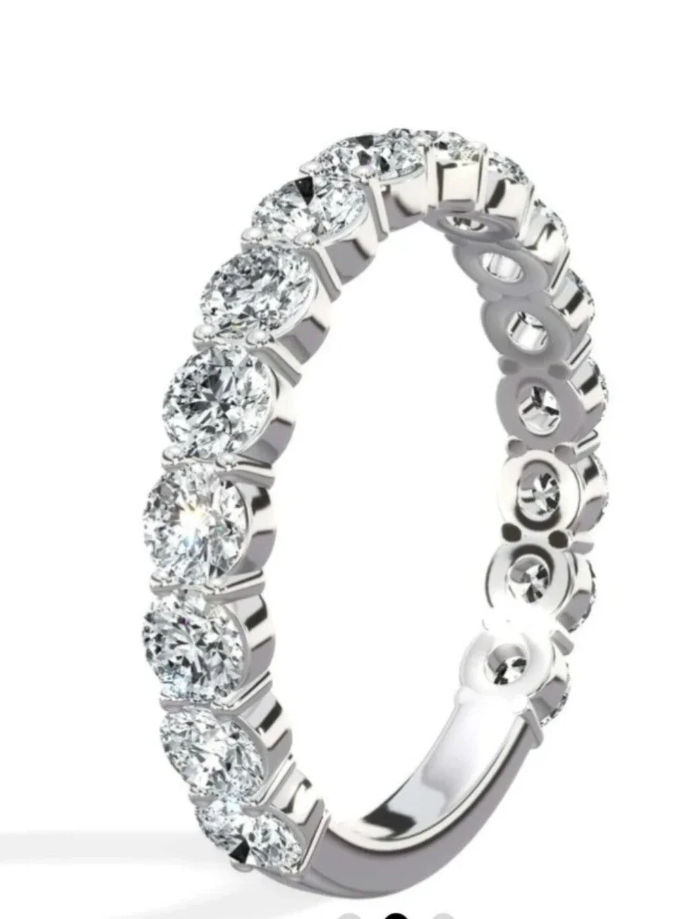 New 2ct Lab Grown Diamond Band in 14K White Gold , Size 7